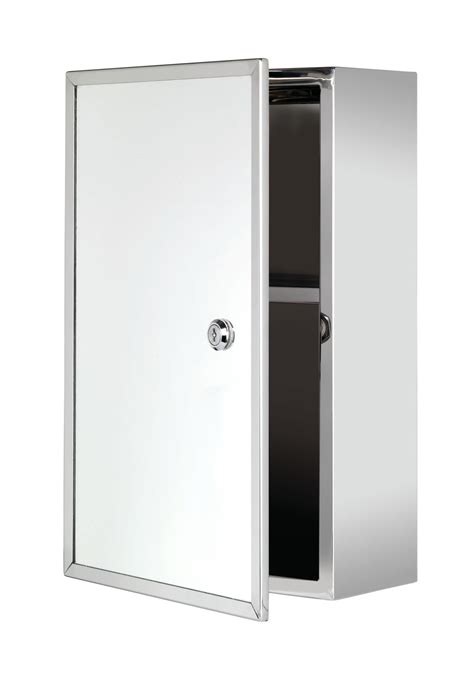 stainless steel locking medicine cabinet|16 inch frameless medicine cabinet.